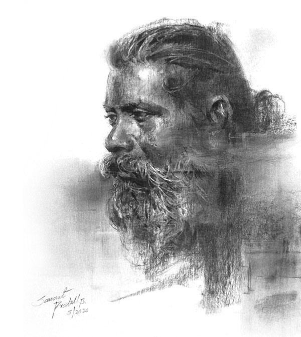 Charcoal Portrait by Prafull Sawant